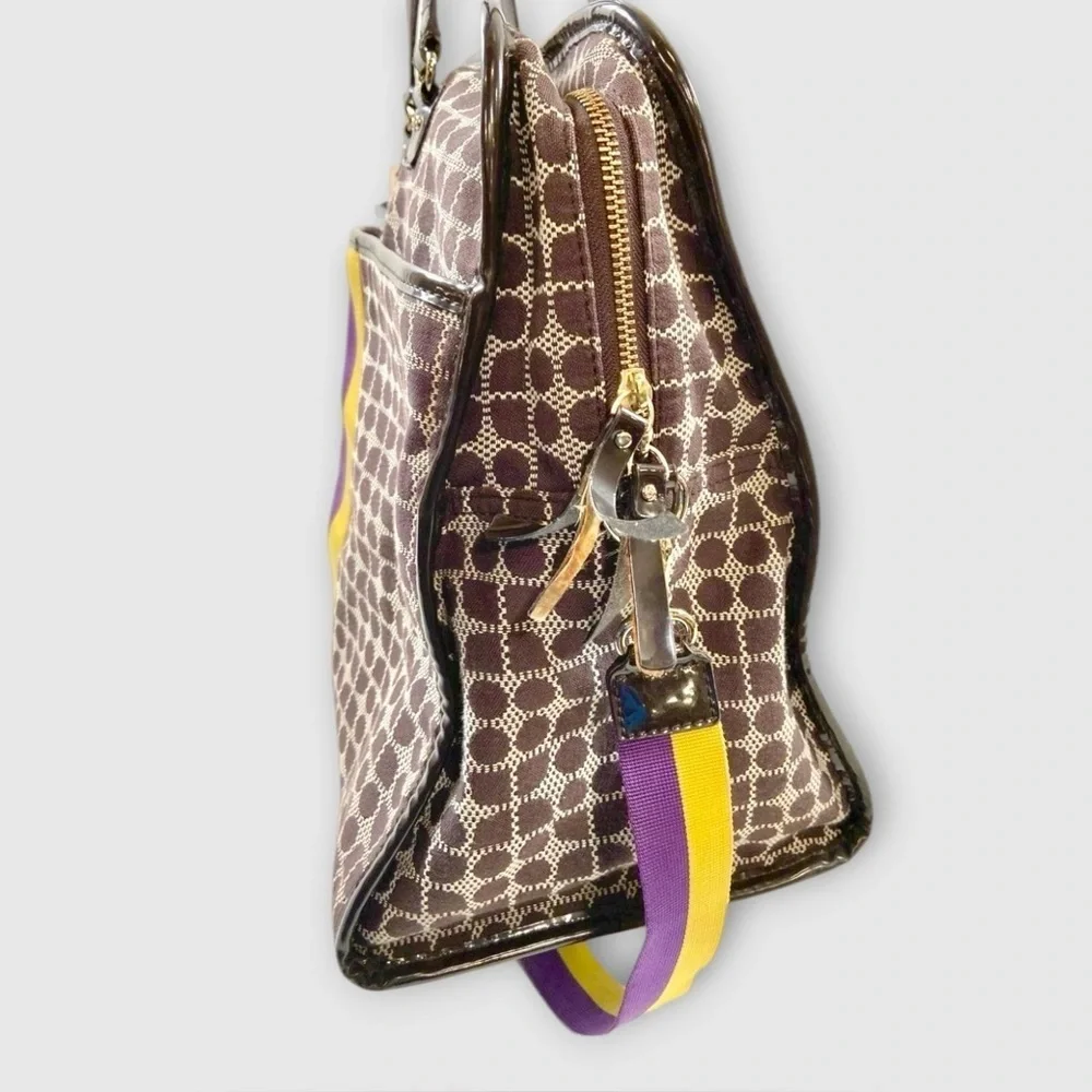 Kate Spade Brown and Purple Travel Duffle Bag